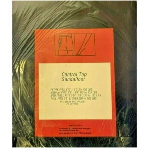 Womens Saks Fifth Avenue Vanilla Pantyhose Sz Med/Tall 37 Sheer Control New - Picture 4 of 5